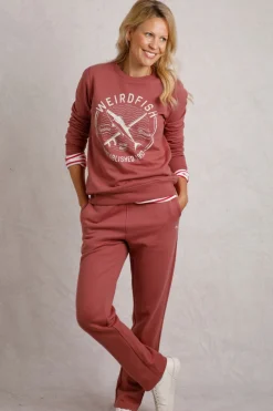 Weird Fish Sweatshirts & Hoodies|Abigail Jersey Crew Neck Sweatshirt Rosewood