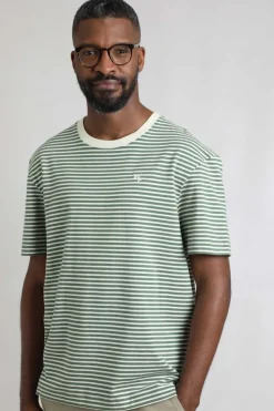 Weird Fish T-Shirts|Adair Super Soft Striped T-Shirt Army Green