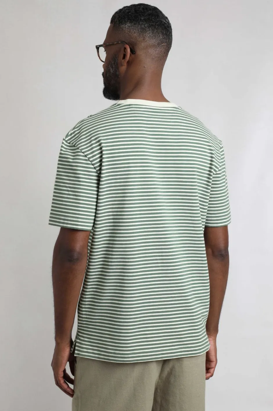 Weird Fish T-Shirts|Adair Super Soft Striped T-Shirt Army Green