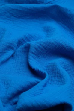 Weird Fish Tunics|Tops & T-Shirts|Adalia Organic Cotton Embroidered Double Cloth Blouse Adriatic Blue