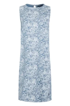 Weird Fish Dresses|Adenea Organic Cotton Jersey Shift Dress Blue Mirage