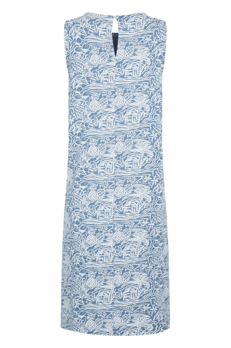 Weird Fish Dresses|Adenea Organic Cotton Jersey Shift Dress Blue Mirage