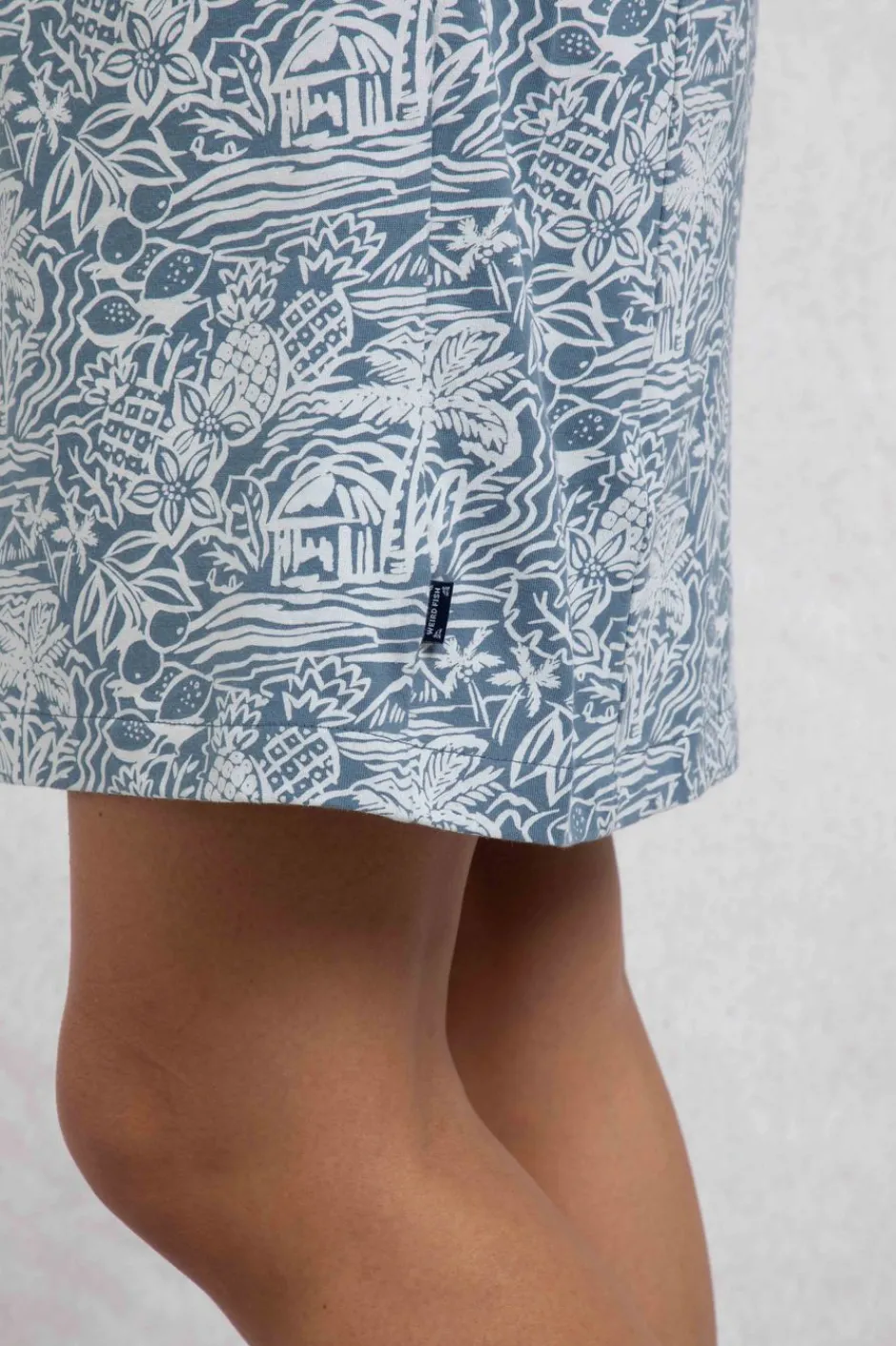 Weird Fish Dresses|Adenea Organic Cotton Jersey Shift Dress Blue Mirage