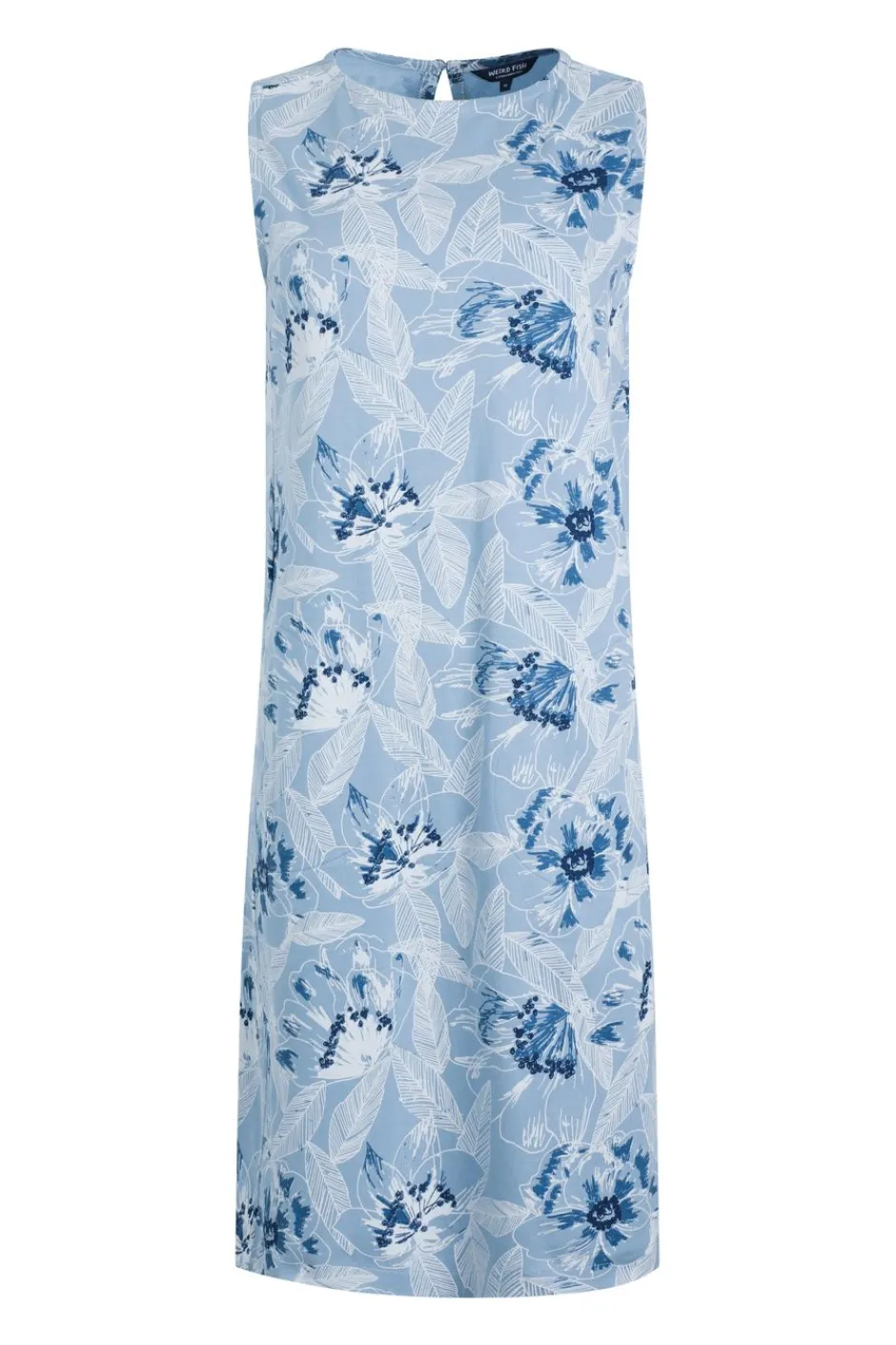 Weird Fish Dresses|Adenea Organic Cotton Jersey Shift Dress Pale Denim