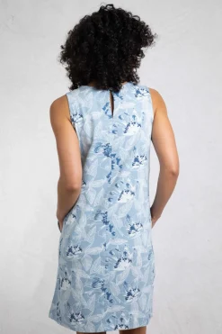 Weird Fish Dresses|Adenea Organic Cotton Jersey Shift Dress Pale Denim
