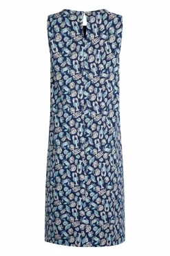 Weird Fish Dresses|Adenea Organic Cotton Jersey Shift Dress Ocean Blue