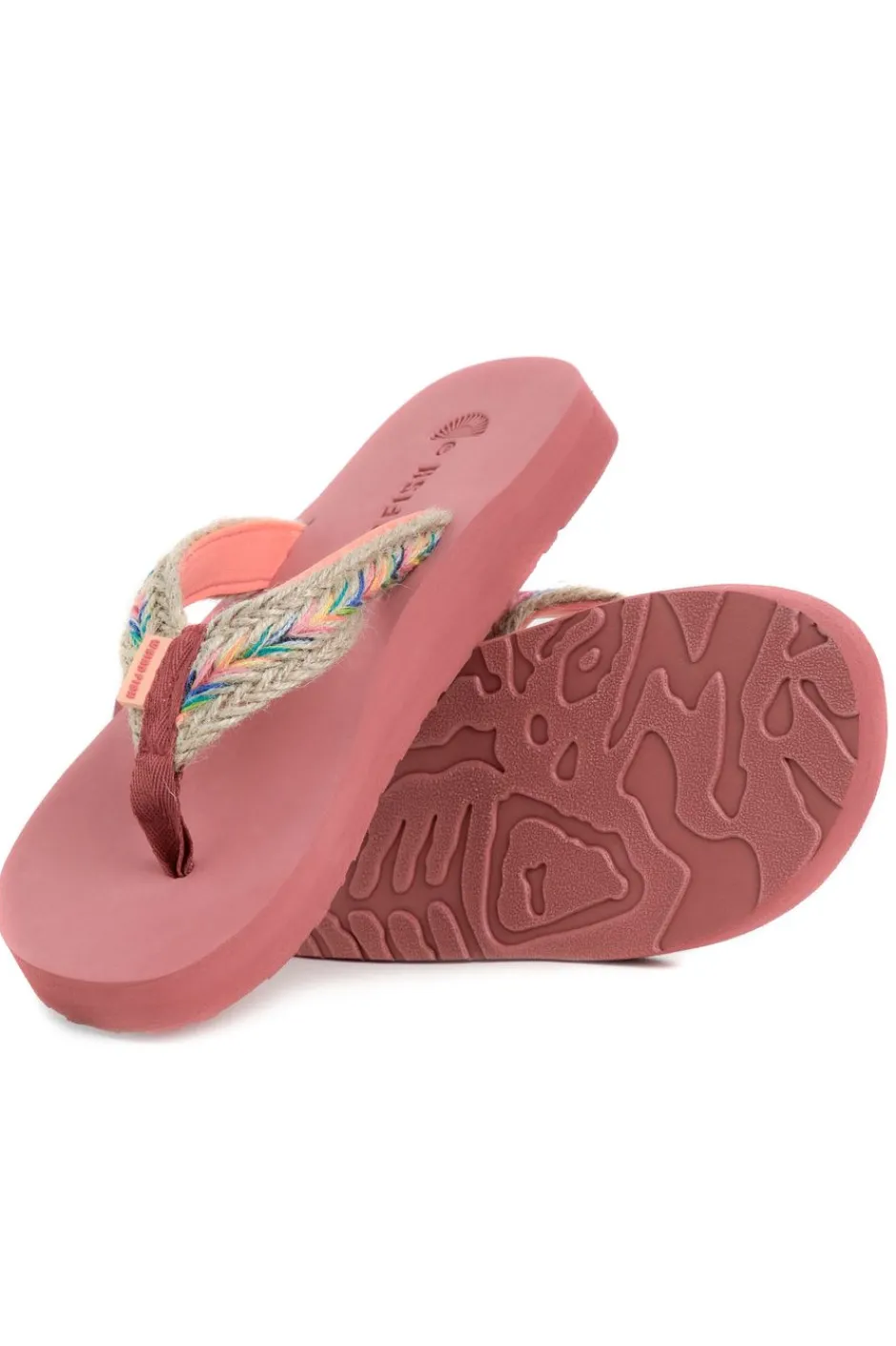 Weird Fish Flipflops And Footwear|Flipflops And Footwear|Adila Braided Flip Flops Desert Rose