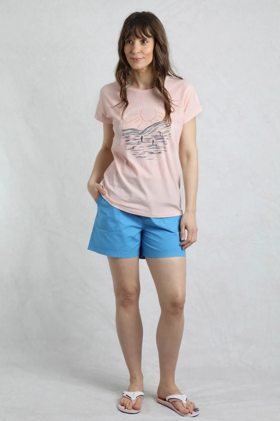 Weird Fish Tunics|Tops & T-Shirts|Adventure Awaits Organic Cotton Front Print T-Shirt Pink