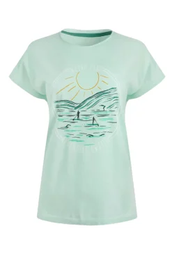 Weird Fish Tunics|Tops & T-Shirts|Adventure Awaits Organic Cotton Front Print T-Shirt Seafoam
