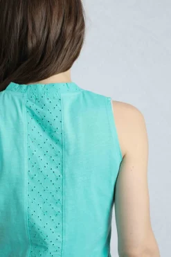 Weird Fish Tunics|Tops & T-Shirts|Ainey Broidery Pocket Vest Aqua Marine
