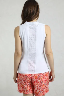 Weird Fish Tunics|Tops & T-Shirts|Ainey Broidery Pocket Vest White