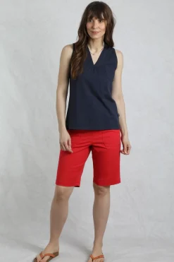 Weird Fish Tunics|Tops & T-Shirts|Ainey Broidery Pocket Vest Navy