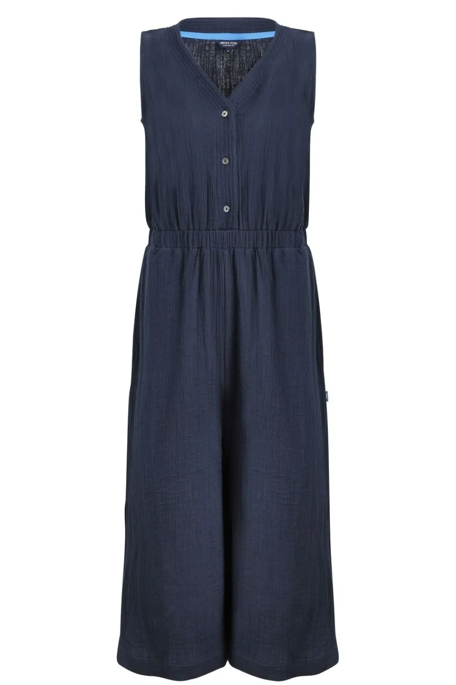 Weird Fish Dresses|Leggings|Alani Organic Cotton Double Cloth Jumpsuit Navy