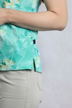 Weird Fish Tunics|Tops & T-Shirts|Alia Organic Cotton Printed Jersey Top Aqua