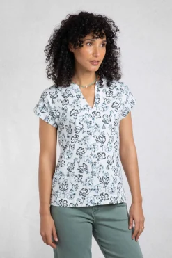 Weird Fish Tunics|Tops & T-Shirts|Alia Organic Cotton Printed Jersey Top Off White