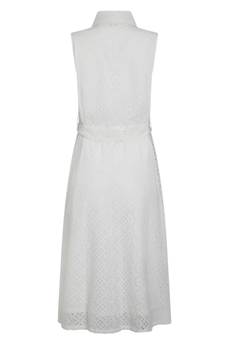 Weird Fish Dresses|Alinda Cotton Broderie Shirt Dress White