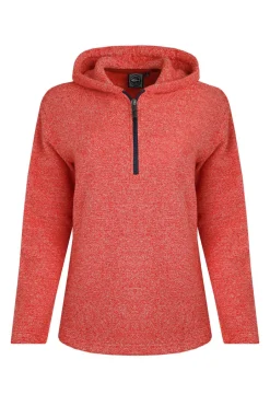 Weird Fish Fleece|Sweatshirts & Hoodies|Alisa Eco 1/4 Zip Snow Marl Fleece Hoodie Tango Red