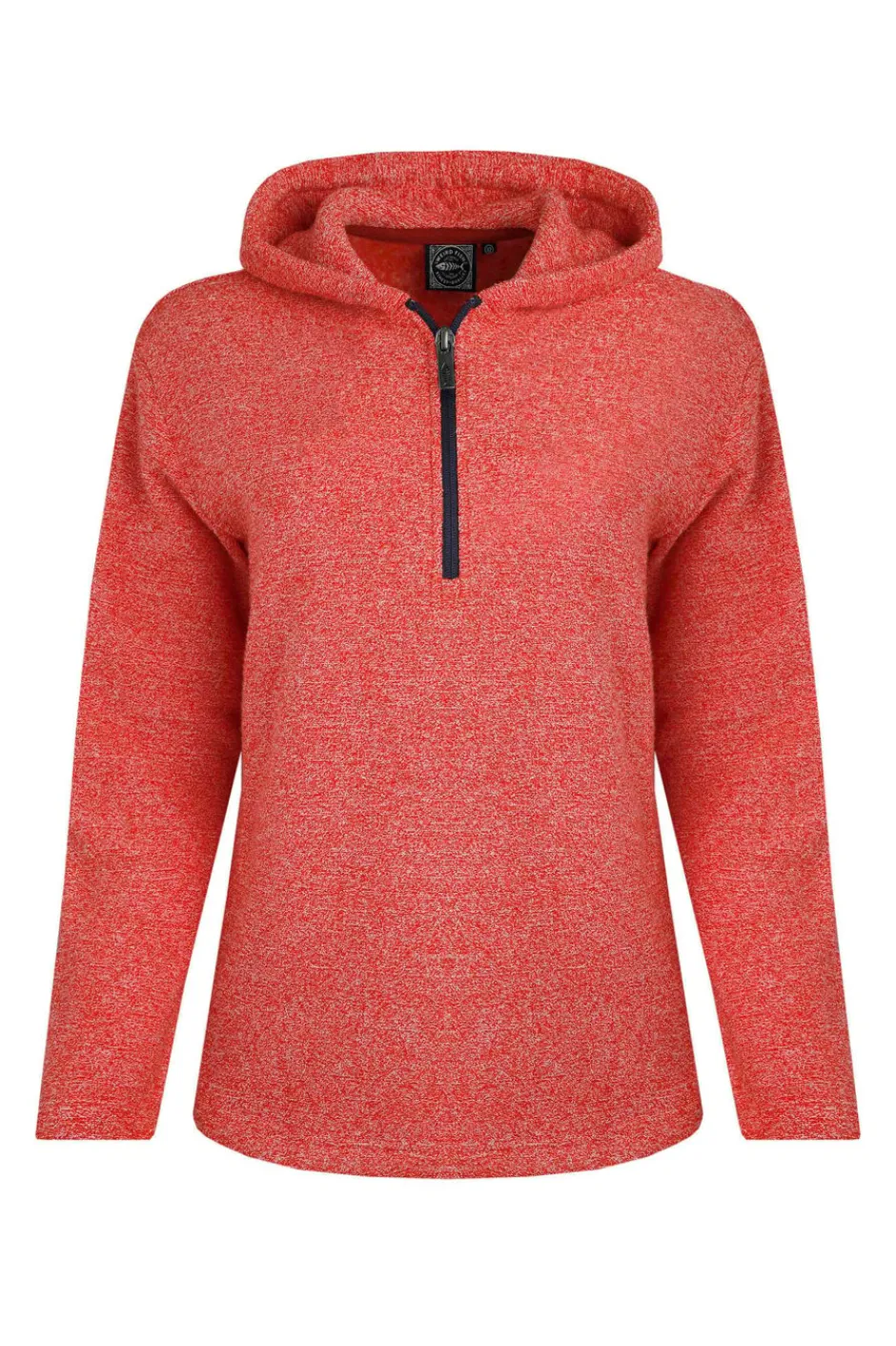 Weird Fish Fleece|Sweatshirts & Hoodies|Alisa Eco 1/4 Zip Snow Marl Fleece Hoodie Tango Red