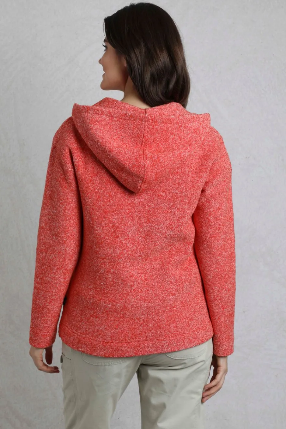 Weird Fish Fleece|Sweatshirts & Hoodies|Alisa Eco 1/4 Zip Snow Marl Fleece Hoodie Tango Red