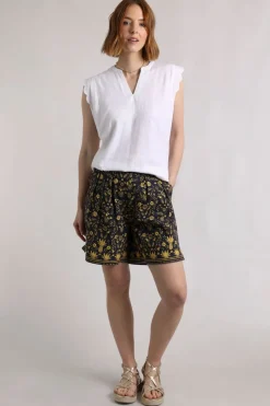 Weird Fish Shorts|Linen|Aloha Linen Rich Printed Shorts Ink