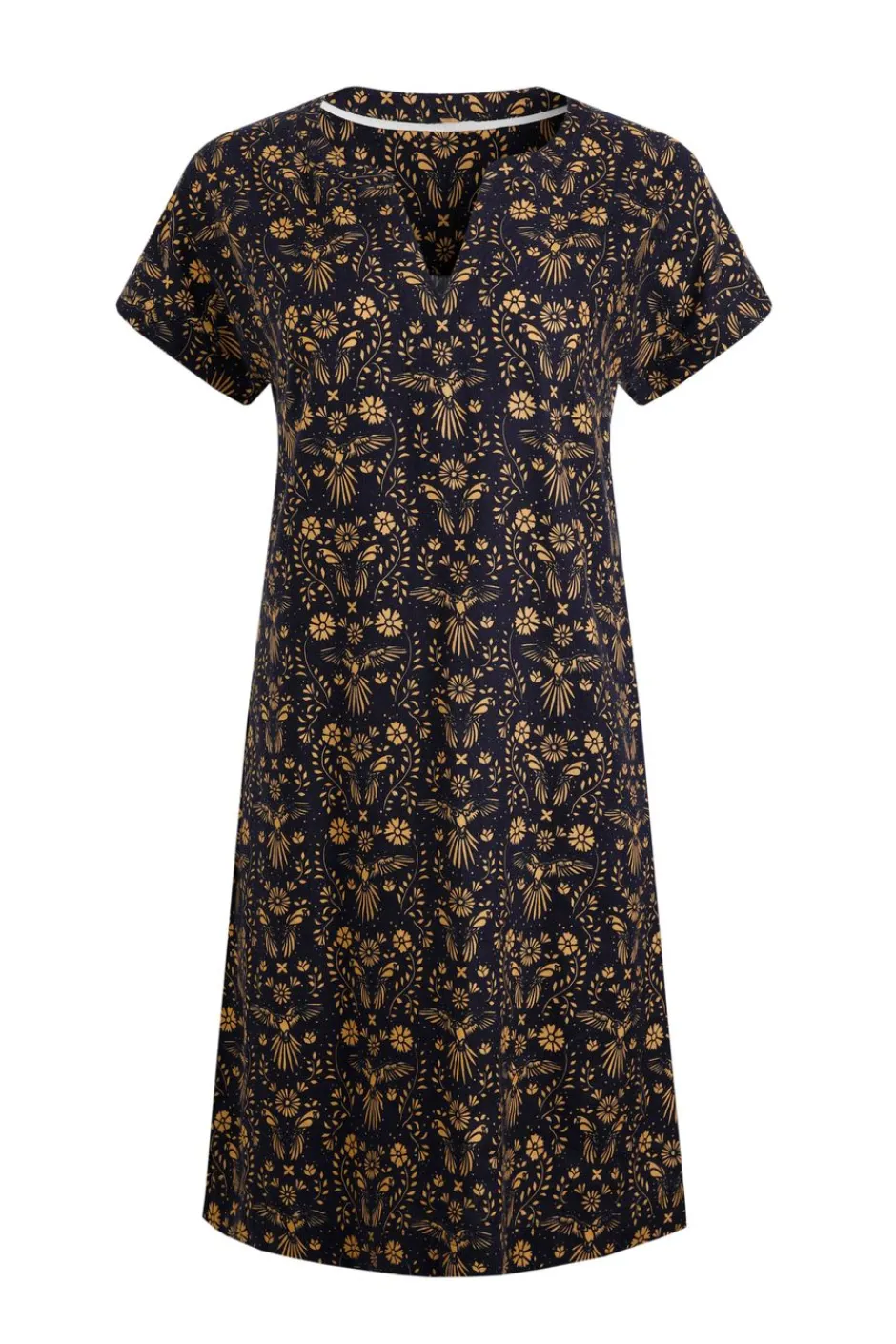 Weird Fish Dresses|Linen|Althea Linen Rich Printed Dress Ink