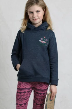 Weird Fish Kids Fleece & Hoodies|Amber Girls Graphic Hoodie Navy