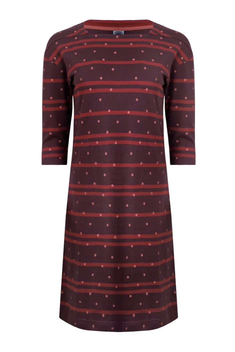 Weird Fish Dresses|Amria Organic Cotton Square Neck Jersey Dress Mulled Wine