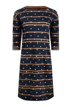 Weird Fish Dresses|Amria Organic Cotton Square Neck Jersey Dress Navy