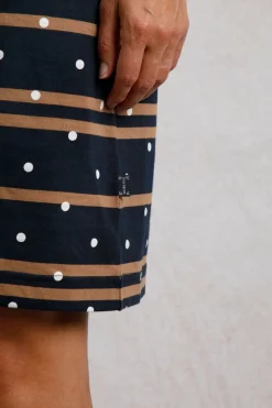 Weird Fish Dresses|Amria Organic Cotton Square Neck Jersey Dress Navy