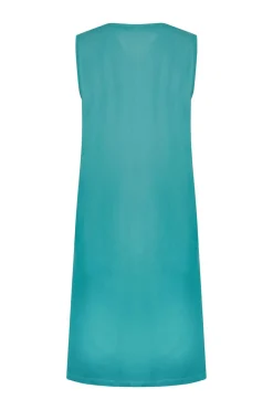 Weird Fish Dresses|Anaya Organic Cotton Embroidered Jersey Shift Dress Viridis