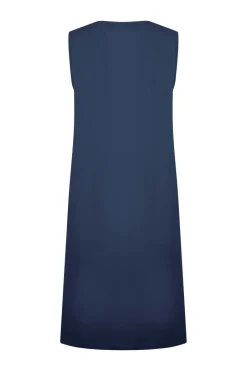 Weird Fish Dresses|Anaya Organic Cotton Embroidered Jersey Shift Dress Navy