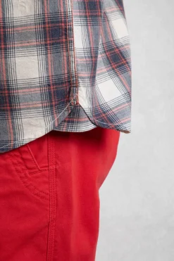 Weird Fish Shirts|Angeles Vintage Wash Short Sleeve Check Shirt Dusty White