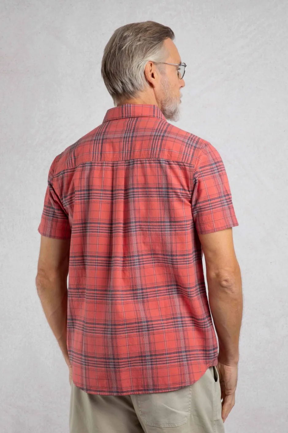 Weird Fish Shirts|Angeles Vintage Wash Short Sleeve Check Shirt Retro Red