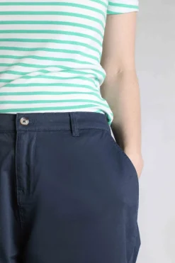 Weird Fish Shorts|Annalise Knee Length Chino Shorts Navy