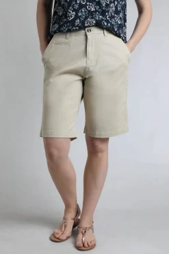 Weird Fish Shorts|Annalise Knee Length Chino Shorts Oyster