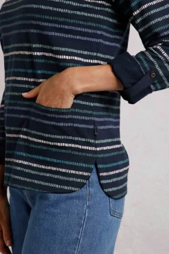 Weird Fish Tunics|Tops & T-Shirts|Anonna Organic Cotton Stripe Jersey T-Shirt Navy