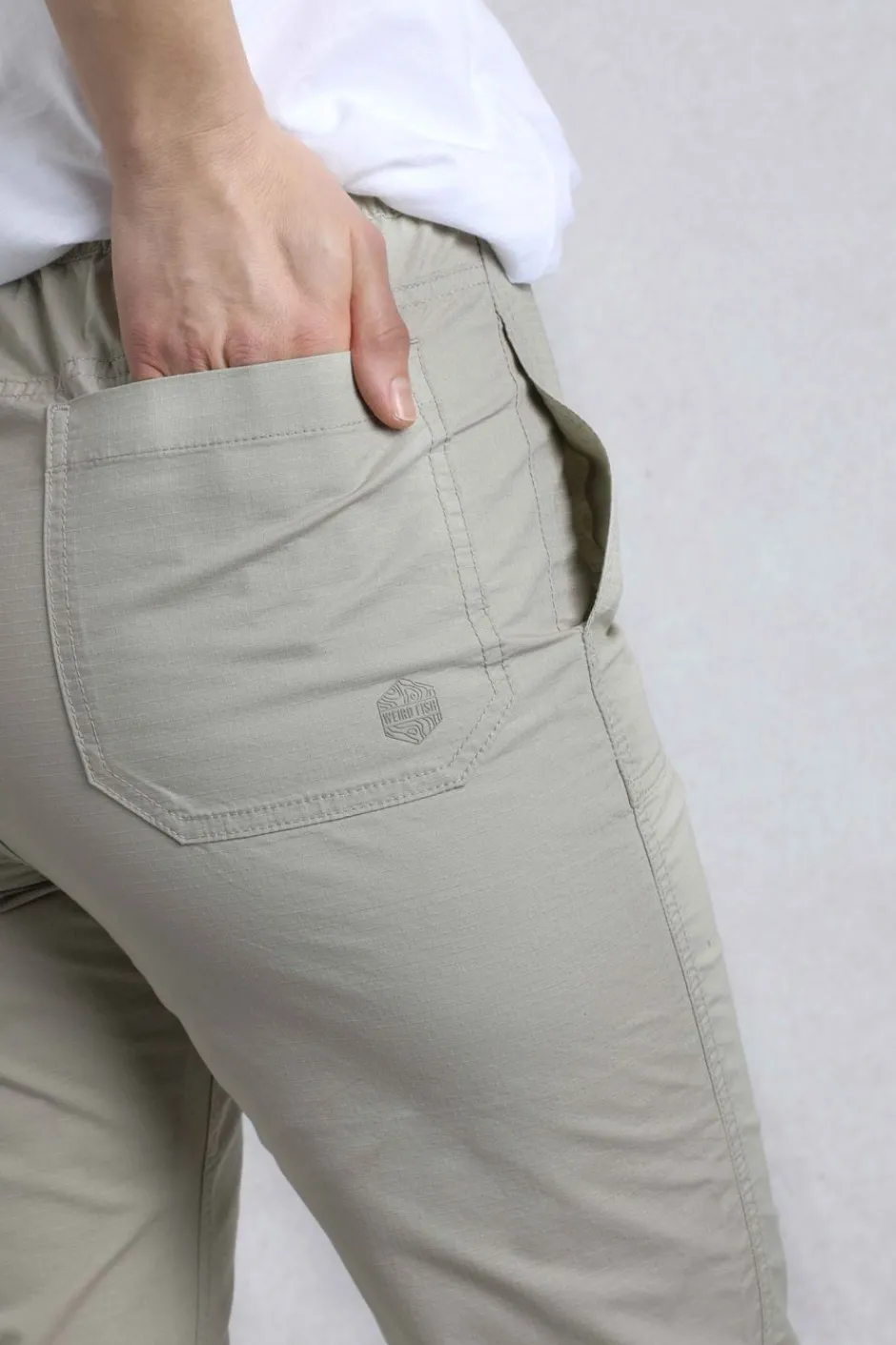 Weird Fish Shorts|Leggings|Anyar 3/4 Length Ripstop Trousers Oyster
