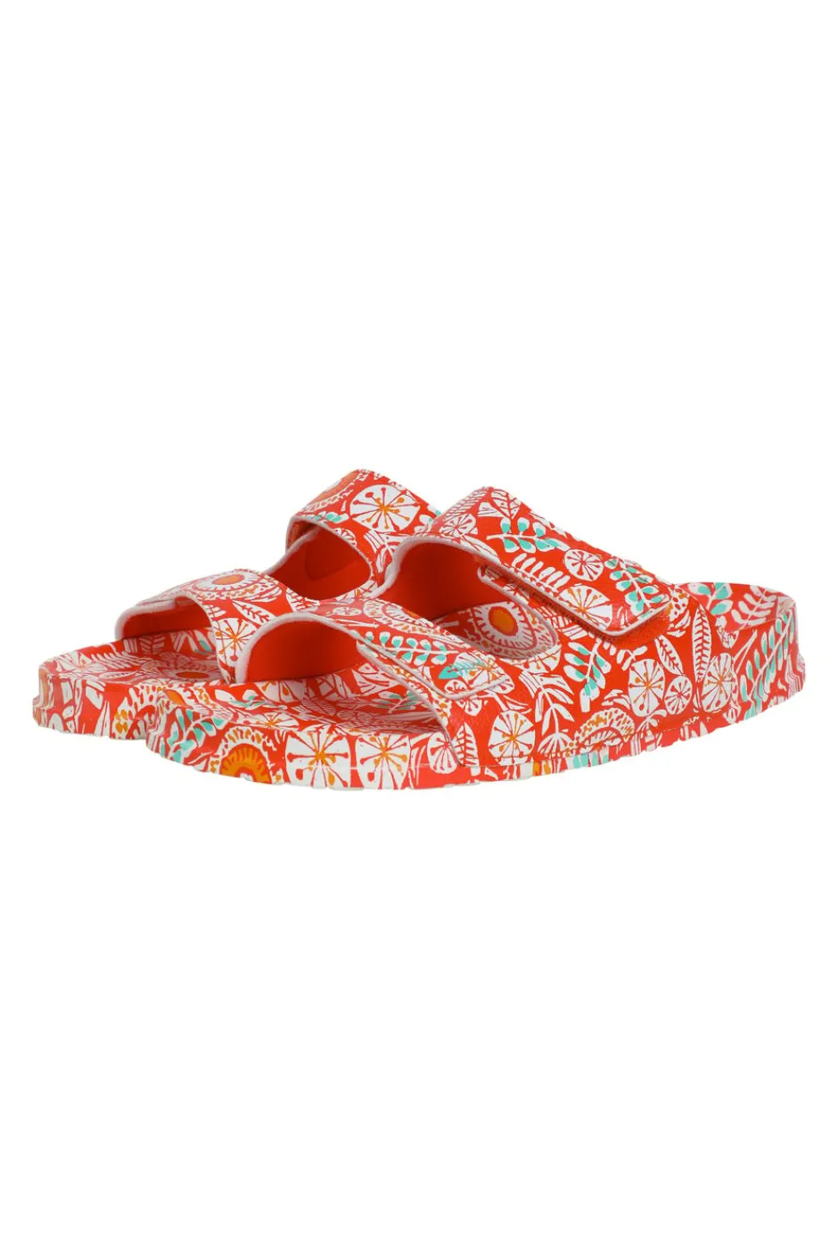 Weird Fish Flipflops And Footwear|Flipflops And Footwear|Appledore Printed Pool Sliders Tango Red