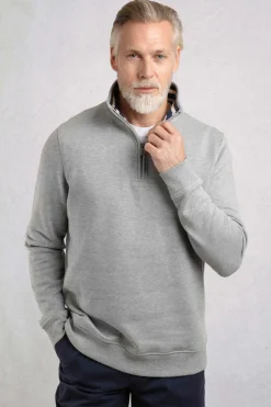 Weird Fish Sweatshirts & Hoodies|Archer Eco WF Branded 1/4 Zip Sweatshirt Grey Marl