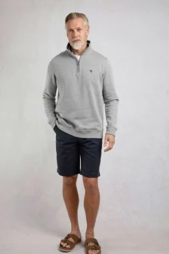 Weird Fish Sweatshirts & Hoodies|Archer Eco WF Branded 1/4 Zip Sweatshirt Grey Marl
