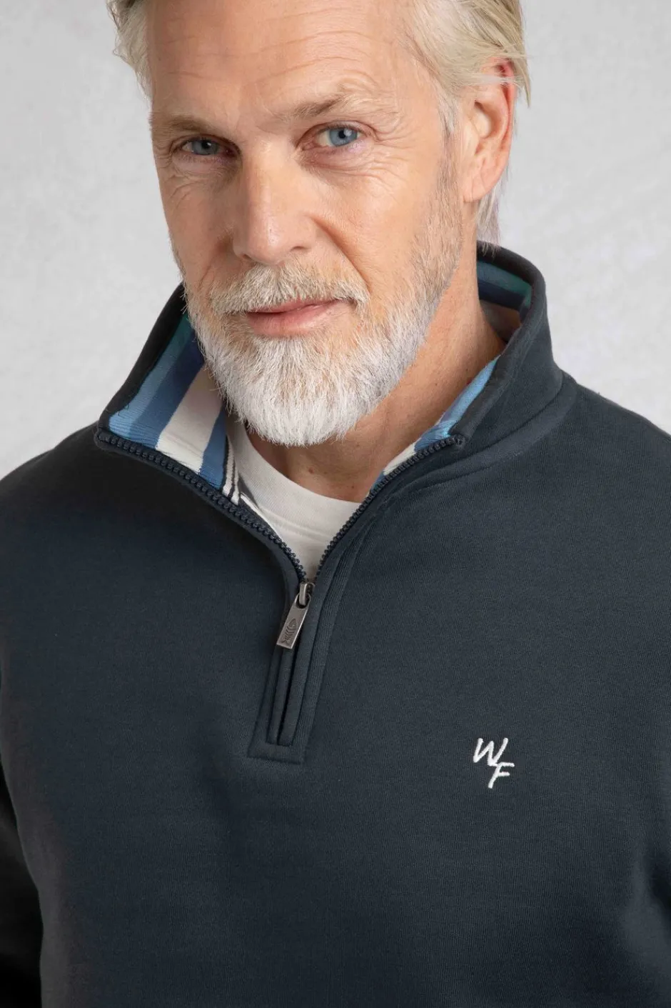 Weird Fish Sweatshirts & Hoodies|Archer Eco WF Branded 1/4 Zip Sweatshirt Navy