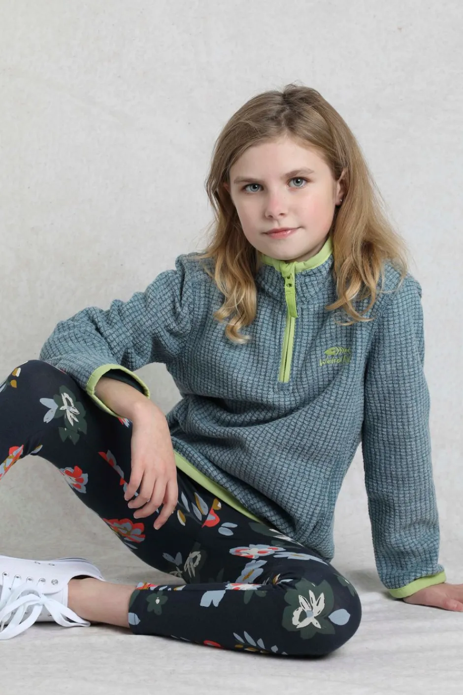 Weird Fish Kids Fleece & Hoodies|Archie Unisex Kids Eco 1/4 Zip Grid Fleece Uniform Blue