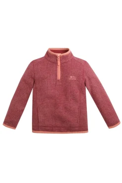 Weird Fish Kids Fleece & Hoodies|Archie Unisex Kids Eco 1/4 Zip Grid Fleece Rich Red