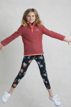 Weird Fish Kids Fleece & Hoodies|Archie Unisex Kids Eco 1/4 Zip Grid Fleece Rich Red