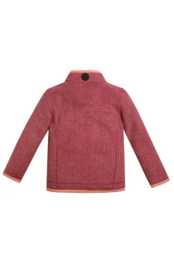Weird Fish Kids Fleece & Hoodies|Archie Unisex Kids Eco 1/4 Zip Grid Fleece Rich Red