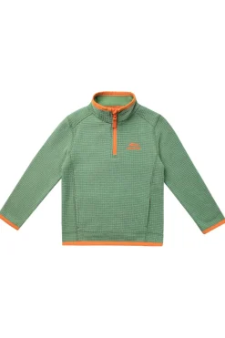 Weird Fish Kids Fleece & Hoodies|Archie Unisex Kids Eco 1/4 Zip Grid Fleece Green