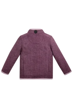 Weird Fish Kids Fleece & Hoodies|Archie Unisex Kids Eco 1/4 Zip Grid Fleece Dark Violet