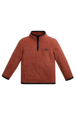 Weird Fish Kids Fleece & Hoodies|Archie Unisex Kids Eco 1/4 Zip Grid Fleece Chilli Red