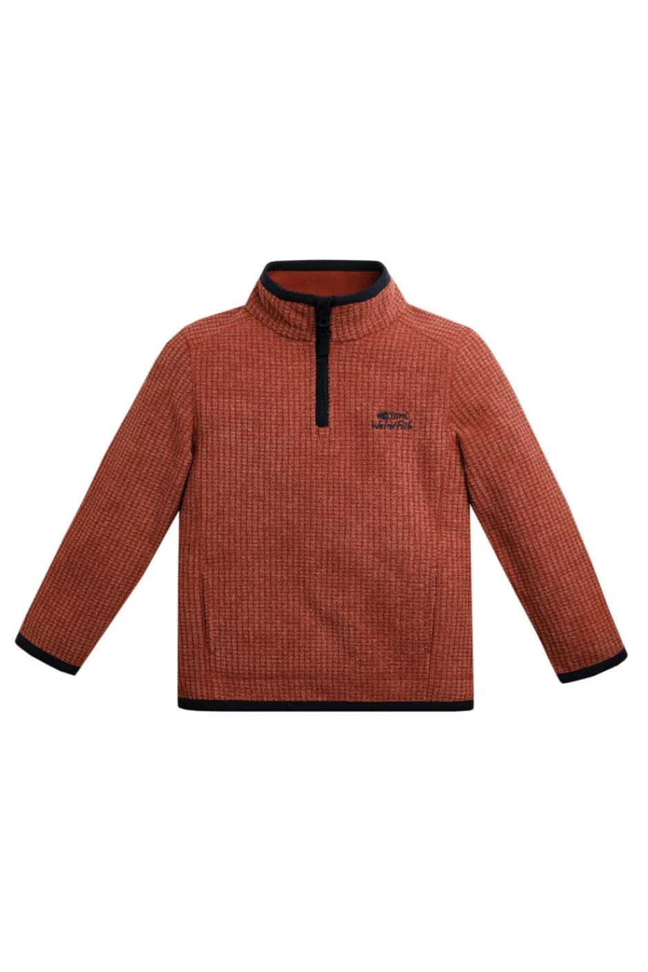 Weird Fish Kids Fleece & Hoodies|Archie Unisex Kids Eco 1/4 Zip Grid Fleece Chilli Red