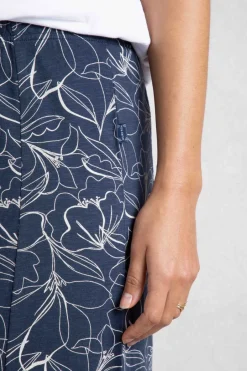 Weird Fish Skirts|Ares Printed Jersey A-Line Maxi Skirt Dark Navy